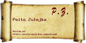 Peits Zulejka névjegykártya